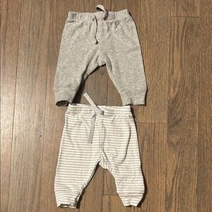 GAP Gray 2-Pack Baby Joggers - Solid & Striped